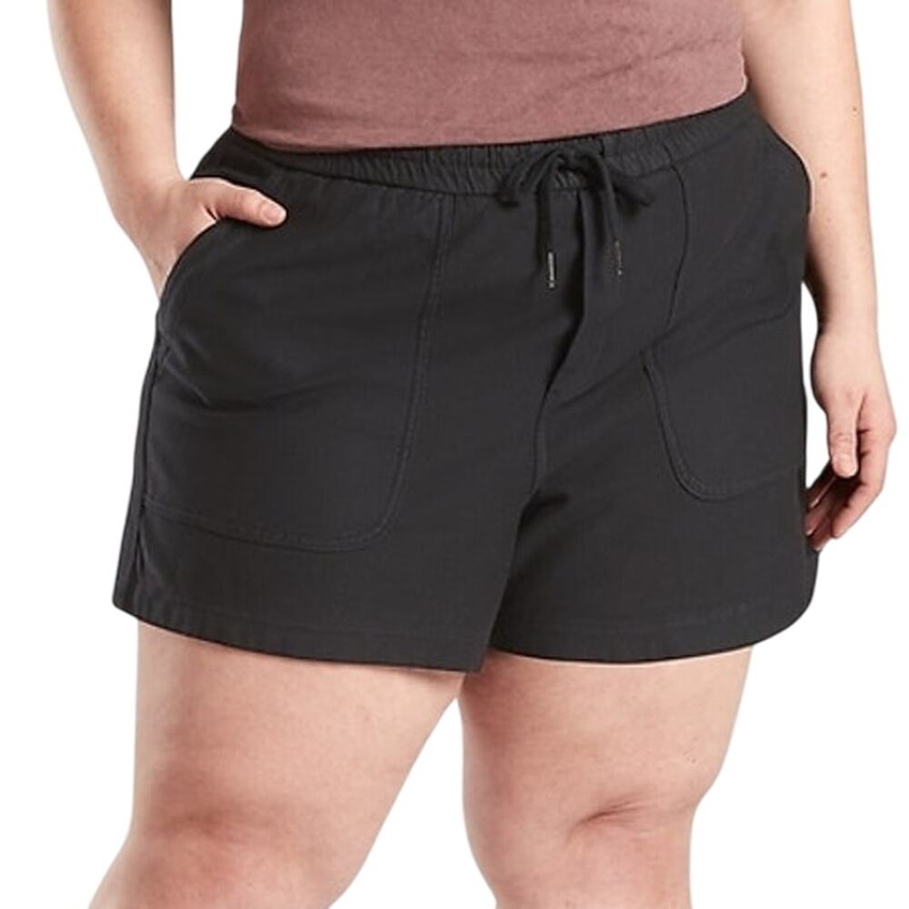 Athleta NWT Black Farallon Short Style 531097 Size 24 Breathable Pull-on